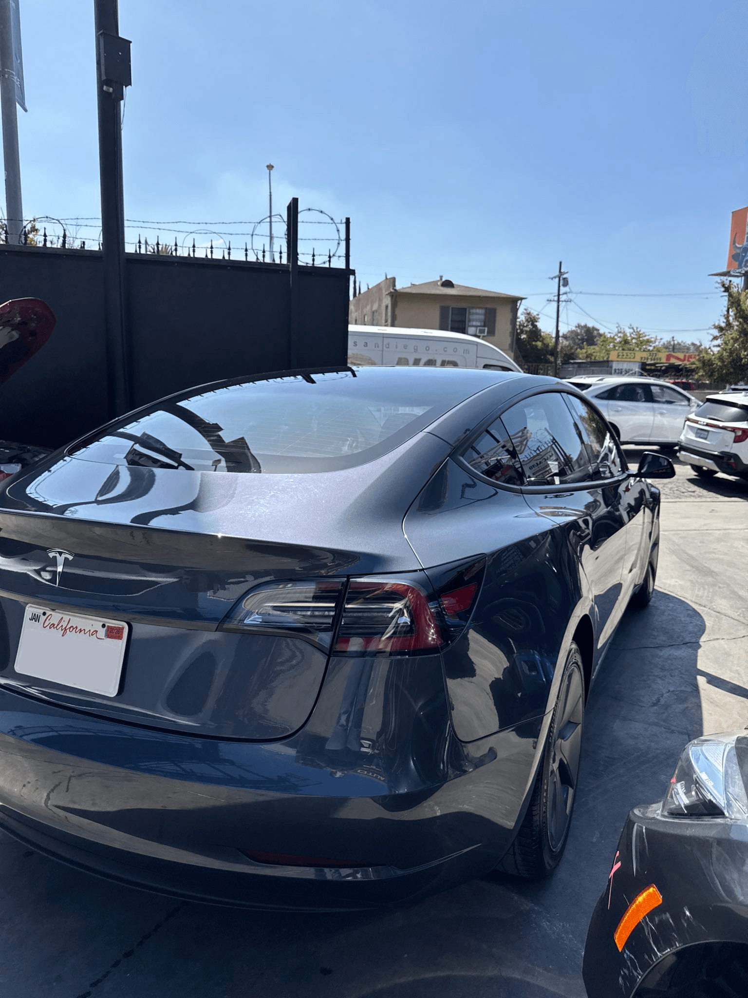 2023 Tesla Model 3 after rear-end collision repair
