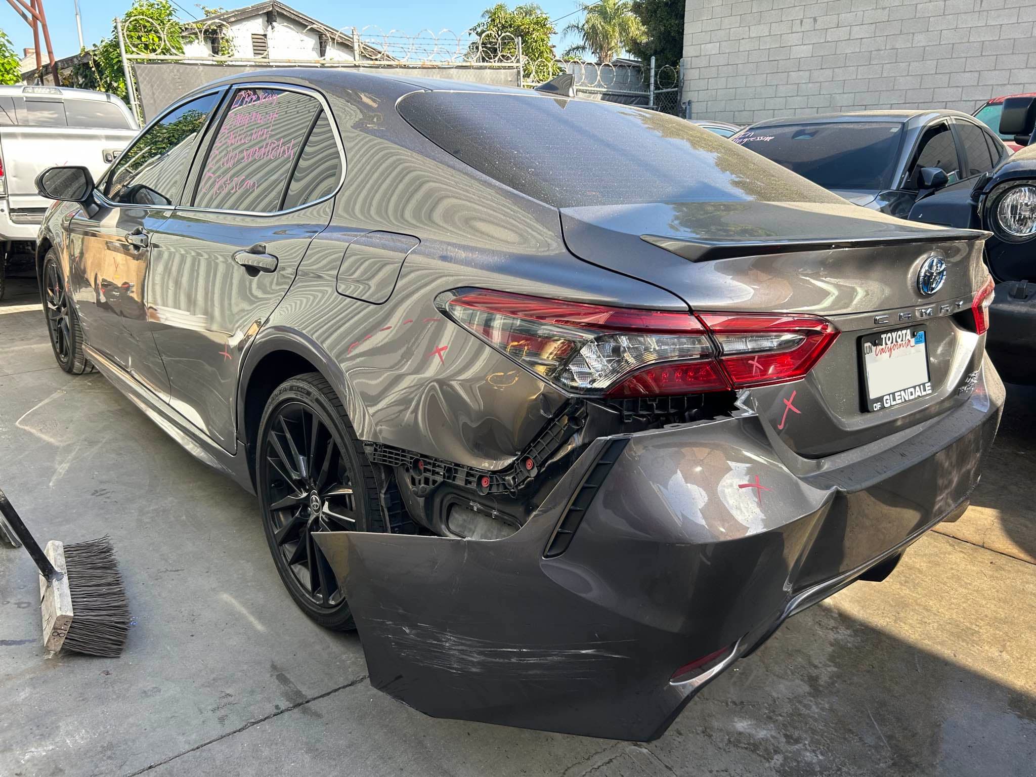 2023 Toyota Camry before rear-end collision repair in Los Angeles